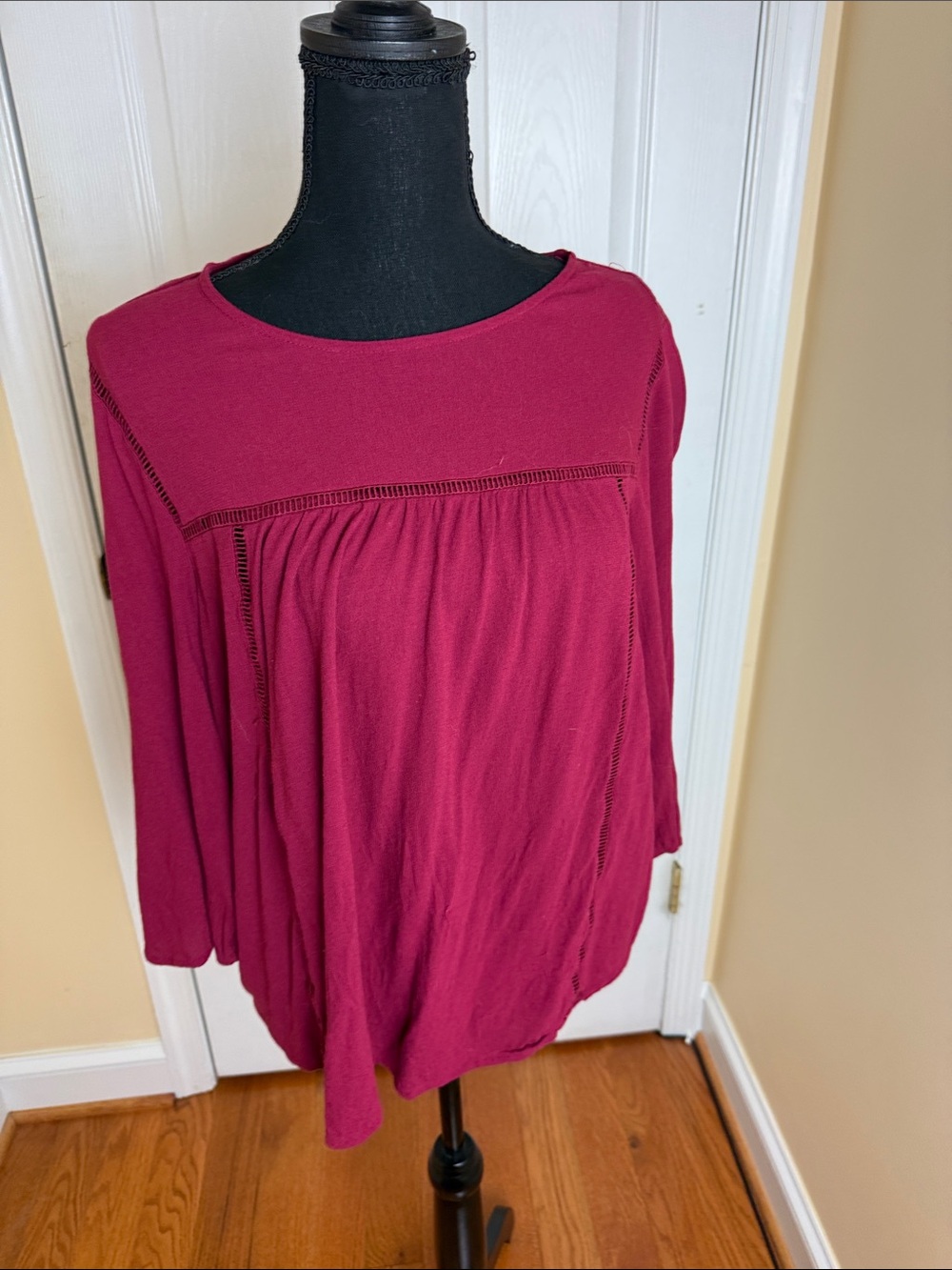 Old Navy Magenta Peasant Tunic Top